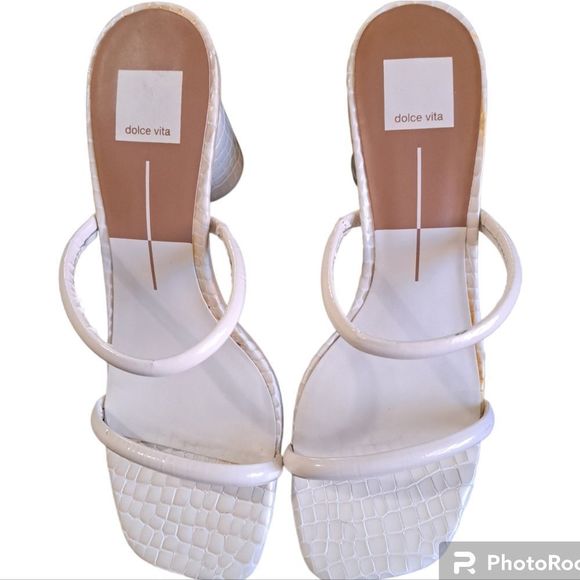 Dolce Vita Noles Wide Heels Re:Vita in IVORY PATENT CROCO LEATHER - Picture 8 of 10